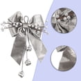 thumbnail image 3 of Christmas Wreath Bows with Jingle Bells 11.8 x 13.7 in Christmas Tree Topper Bow Velvet ​Ribbon Bow Xmas Tree Hanging Ornaments for Home Party Outdoor Indoor Decoratio, 3 of 4