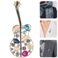 thumbnail image 3 of MasteelfCA Rhinestone Guitar Brooch Pin Crystal Guitar Lapel Pin Musical Instrument Lapel Pin, 3 of 7