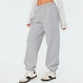 thumbnail image 6 of Women's Sweatpants High Waist Drawstring Sweat Pants Baggy Athletic Pants with Pockets Gray 2XL, 6 of 6