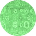 thumbnail image 1 of Ahgly Company Indoor Round Oriental Emerald Green Traditional Area Rugs, 4' Round, 1 of 4