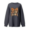 thumbnail image 4 of Fiaer Thanksgiving Women Sweatshirts Plus Size Crew Neck Pullover Long Sleeve Give Thanks Graphic Loose Fit Holiday Tops Dark Gray L, 4 of 4