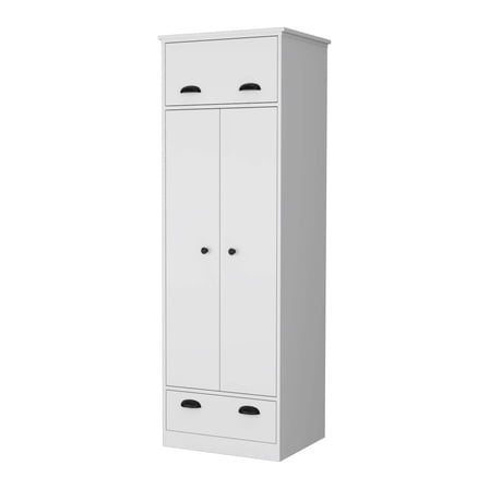 Newboti Furniture White Double Door and 1-Drawer Armoire 28998