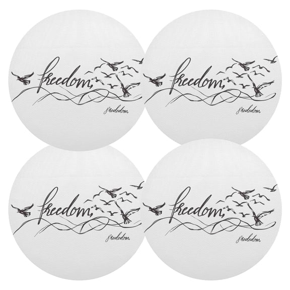 Ryvnso Free Bird Round Plate Mats Dining Table Placemat Set of 4 for Holiday Decoration
