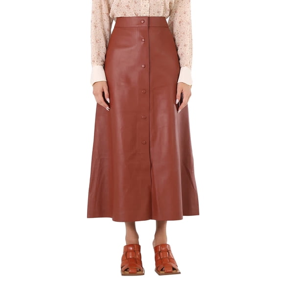 Chloe Ladies Intense Brown A-Line Mid-Length Skirt, Brand Size 40 (US Size 8)