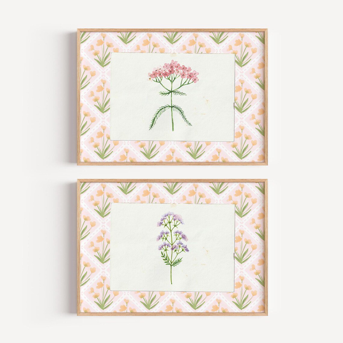 Set Prints, Floral Girls Room Art Prints: Nursery Playroom Decor, Downloads, Art Print, Gift Idea, Aesthetic Set