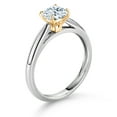 thumbnail image 3 of Gem Stone King 0.71 Cttw Cushion White Zirconia 10K White and Yellow Gold Engagement Ring for Women | Wedding Engagement Anniversary Promise Ring for Women | Available in Size 5, 6, 7, 8, 9 | Size 6, 3 of 4