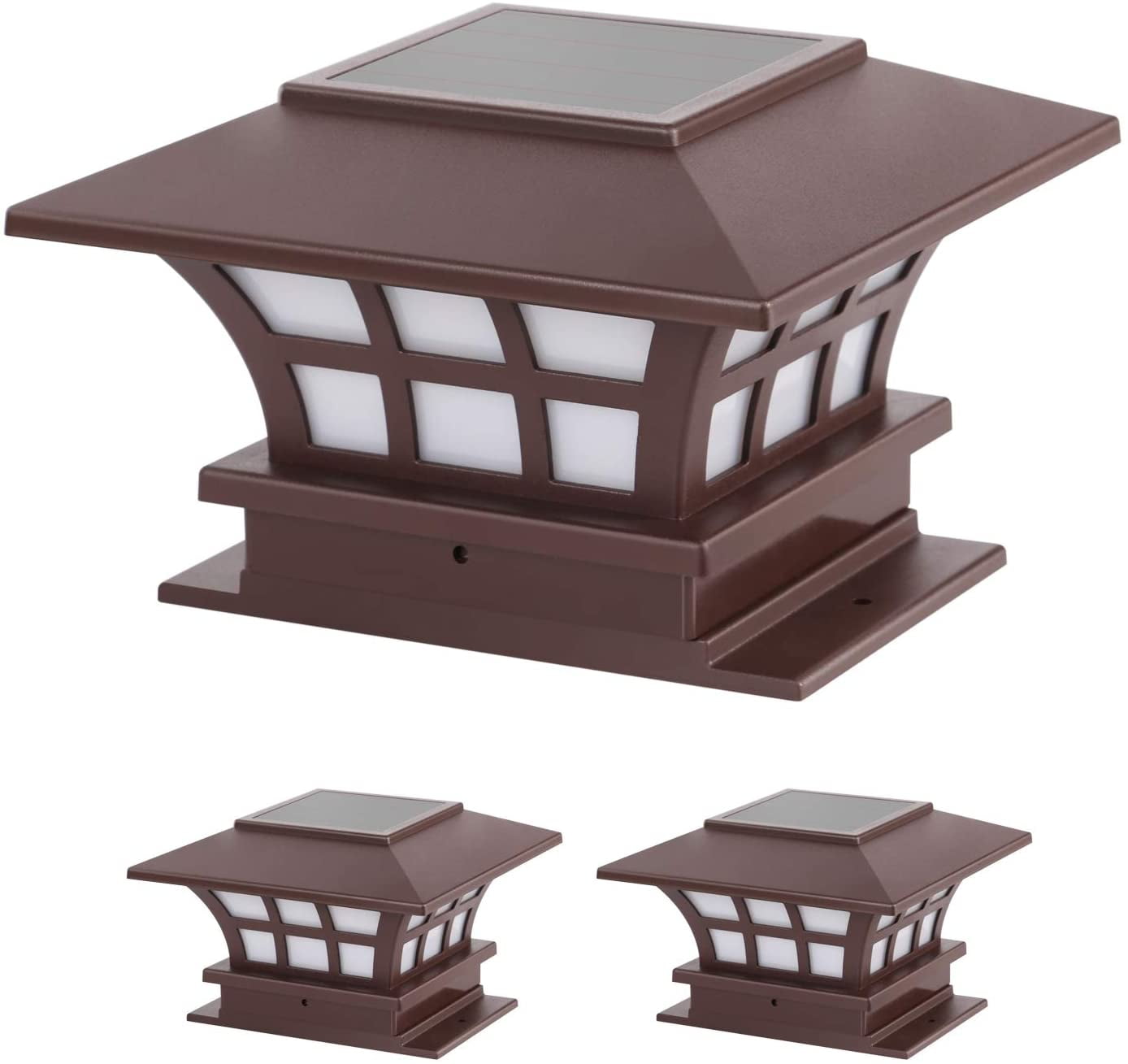 2 Pack Solar Lights Outdoor Post Cap Light, Solar Powered Led Lights