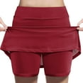 thumbnail image 2 of Hrsba Kids Summer Casual Dresses,Zhongda Girls' Fashion Solid Color Loose High Waist A-line Fake Two Piece Sports Pants Skirt Half Body Skirt,Wine,2 Years, 2 of 4