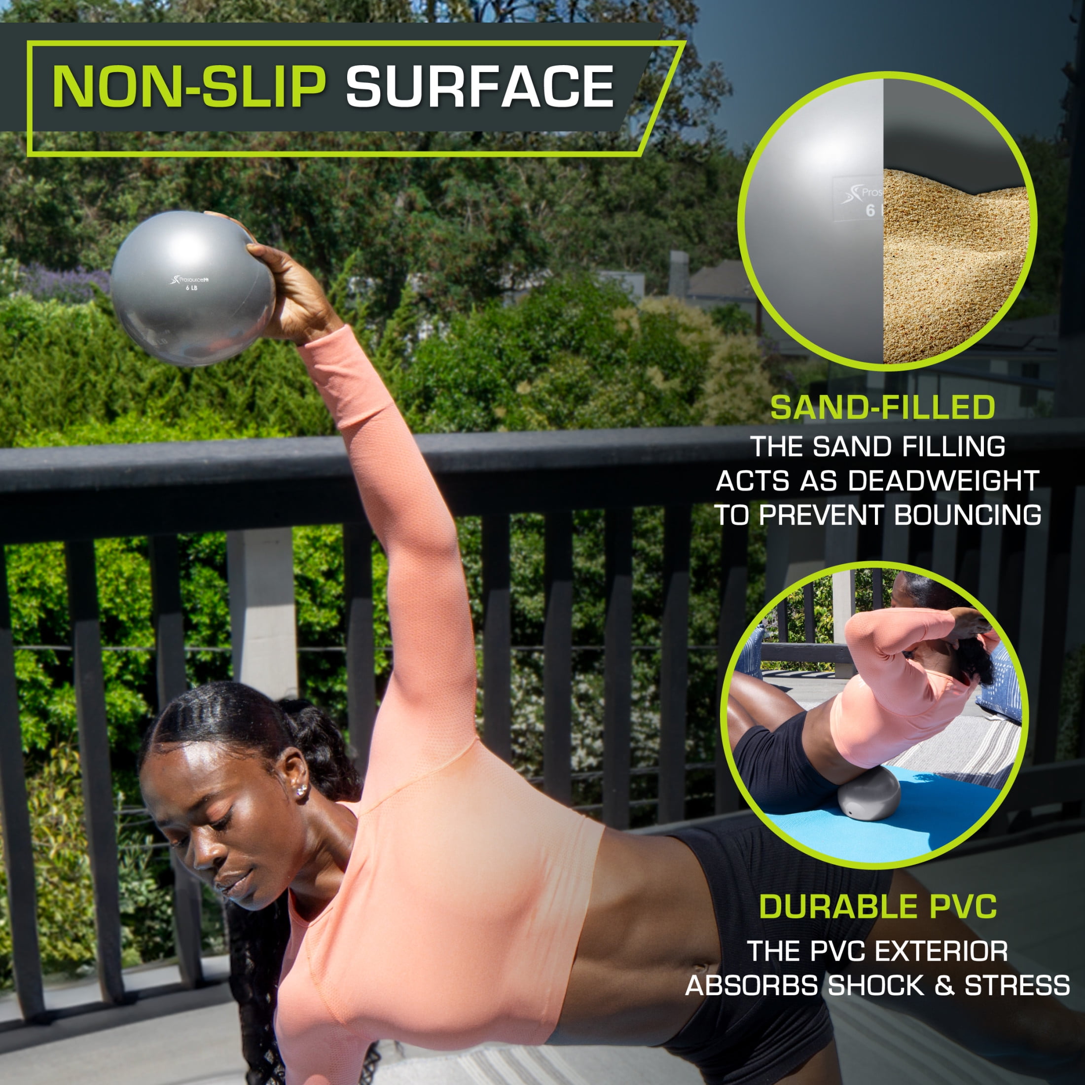 ProsourceFit Weighted Toning Exercise Hand Balls for Pilates & Yoga