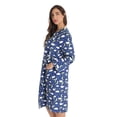 thumbnail image 2 of Dreamcrest Short Sleeve Flannel Duster Housecoat Women Sleepwear 9280-10449-XL (Celestial - Navy, Large), 2 of 3