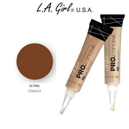 L.A. Girl Pro Conceal HD 986 Chestnut (2 Pack), Crease resistant, opaque coverage in a creamy yet light weight texture. By LA