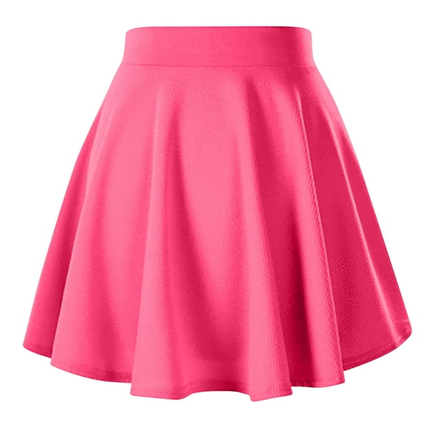 Ersazi Pleated Skirts for Women High Waist Solid Mini Pencil Skirt