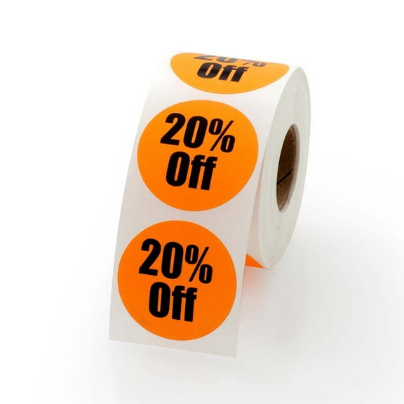 20 Percent Off Labels 1.5"