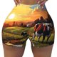 thumbnail image 2 of Fotbe Oil Painting Style Pasture Cow Shorts Sin Costuras – Shorts Deportivos de Cintura Alta para Mujer, Elásticos para Gimnasio, Yoga, Running o Ciclismo-X-Large, 2 of 8