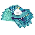 thumbnail image 2 of YFYANG Washable Heat-Resistant Placemats, 70% PVC/30% Polyester, Green Tropical Leaves Kitchen Table Mat, 12" x 18" 6 Pcs, 2 of 6