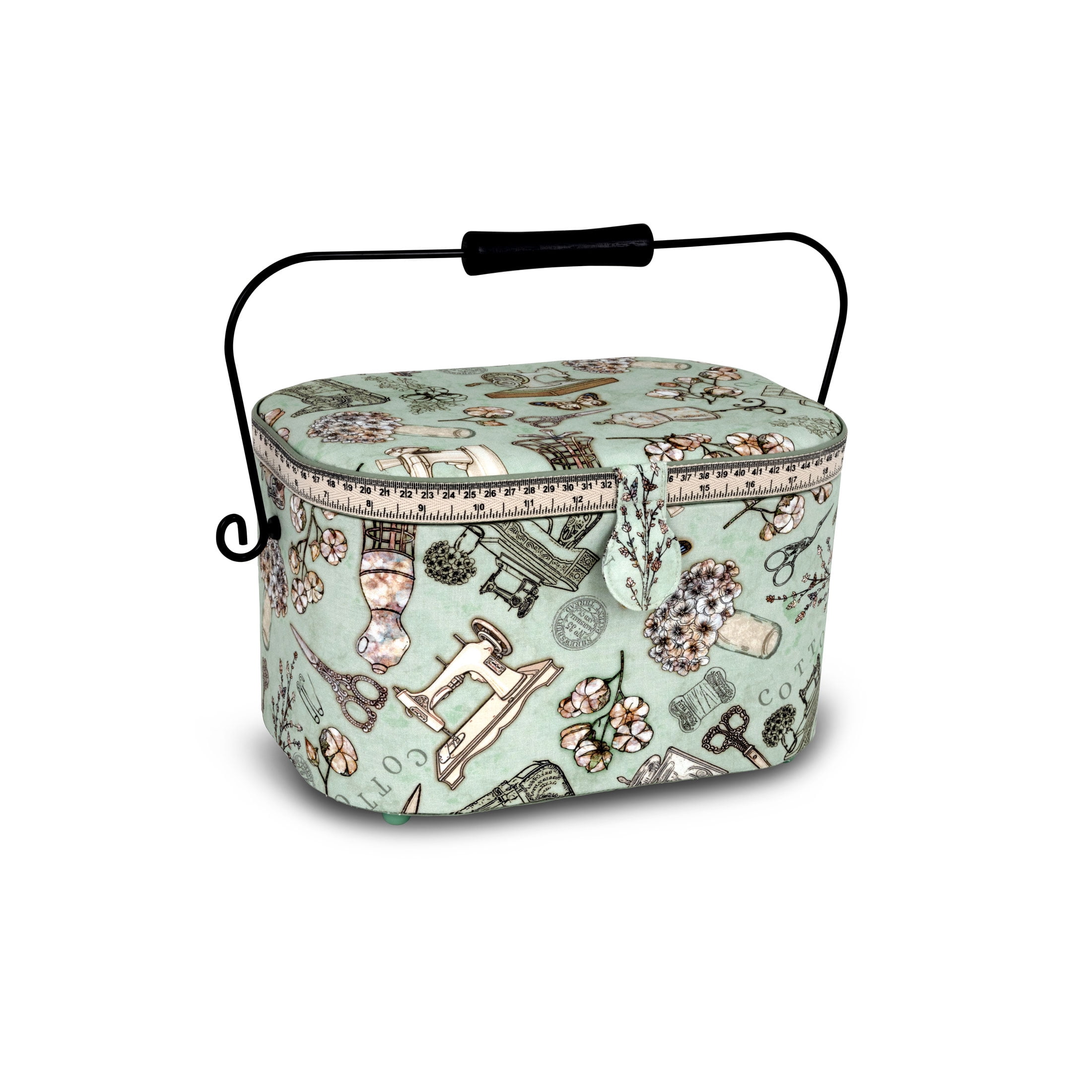 Extra Large Square 11.75 x 11.75 x 8.5, Dresses Jane Square Sewing Basket Box with Plastic Tray Organizer Dritz St 