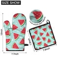 thumbnail image 6 of Summer Watermelon Kitchen Oven Mitt and Pot Holder Sets 4 Pcs for Baking, Cooking and Grilling, Heat Resistant Up To 392 °F, 6 of 7