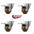 thumbnail image 2 of 3.5 Inch High Temp Glass Filled Nylon Top Plate Caster Set with Total Lock Brake, 2 of 2