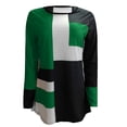 thumbnail image 4 of Meichang Chemises à Manches Longues pour Femmes, Tops Décontractés à Blocs de Couleur, Col Rond Confortable, chandail-Over Habillé, Blouses Graphiques Géométriques, 4 of 5