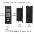 thumbnail image 2 of Barre d'Alimentation de Bureau avec 2 Prises 2 Ports USB Encastrable Multiprise, 2 of 5