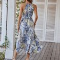 thumbnail image 2 of Vestido con cordones, vestido con estampado floral, vestido sin mangas de poliéster con estampado floral, diseño elevado, 2 of 9