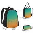 thumbnail image 2 of Easygdp Orange To Teal Gradient1 Mochila para Niños y Niñas con Set de Caja de Almuerzo y Estuche para Lápices 3 en 1, Mochila Escolar Estampada para Adolescentes, 2 of 7