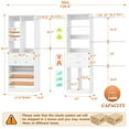 thumbnail image 4 of Homieasy Adjustable Walk-in Closet System, 10.7FT (72"-128.6") with 4 Wooden Drawers, 6 Hanging Rods, 3-Tier Shoe Rack & Grid Cubes, Heavy-Duty 1000LBS Capacity for Bedroom Organization，White, 4 of 7