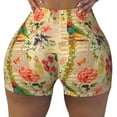 thumbnail image 2 of Haiem Vintage Bird No Front Seam Biker Shorts for Women Yoga Workout Gym Bike Shorts with Tummy Control Moisture-Wicking-Large, 2 of 9