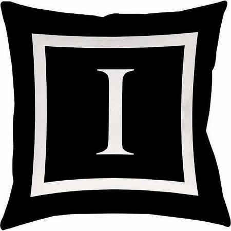 IDG Classic Block Monogram Decorative Pillow - Black
