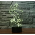 thumbnail image 3 of YSTIAN 3D Skater Boy Remote Control 16 Color Night Lights Illusion Acrylic LED Table Bedside Lamp Children Bedroom Desk Decor Birthday Gifts Toy for Kids, 3 of 8