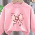 thumbnail image 4 of NOLDARES Girls Clothes 2 Piece Outfit Long Sleeve Top + Bow Cargo Pants Girls Fall And Winter Outfits(Z225-Pink), 4 of 5