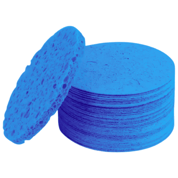 Esponjas Faciales Comprimidas de Celulosa Pack 48 Unidades Azul – Limpieza Profunda y Suavidad Extrema