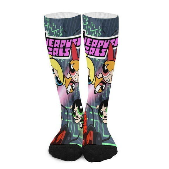 Powerpuff Girls Socks Crew Novelty Socks Casual Dress Socks Gifts For Men Women 16.5in