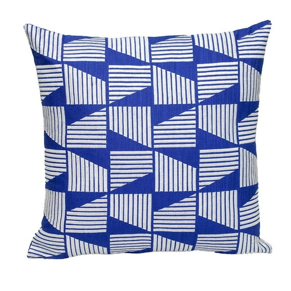 Parkland Collection Geometric Geometric Blue Square 18" x 18" Pillow