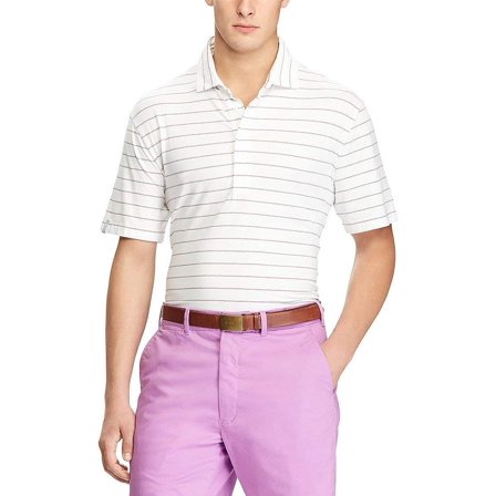 Polo Ralph Lauren Polo Golf Stripe Short-Sleeve Polo Shirt, White - Large