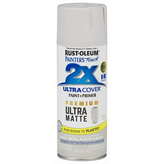 Painter's Touch 2X Ultra Cover Spray Paint, Ultra Matte Gray, 12 oz Aerosol Can