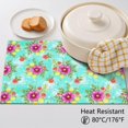 thumbnail image 5 of Placemat, Pioneer Flower Floral Print Pattern Place Mats Table Mat Set Of 2, PVC Washable Placemats for Party Kitchen Dining Decoration, 18x12 Inch, Fade Resistant, 5 of 6