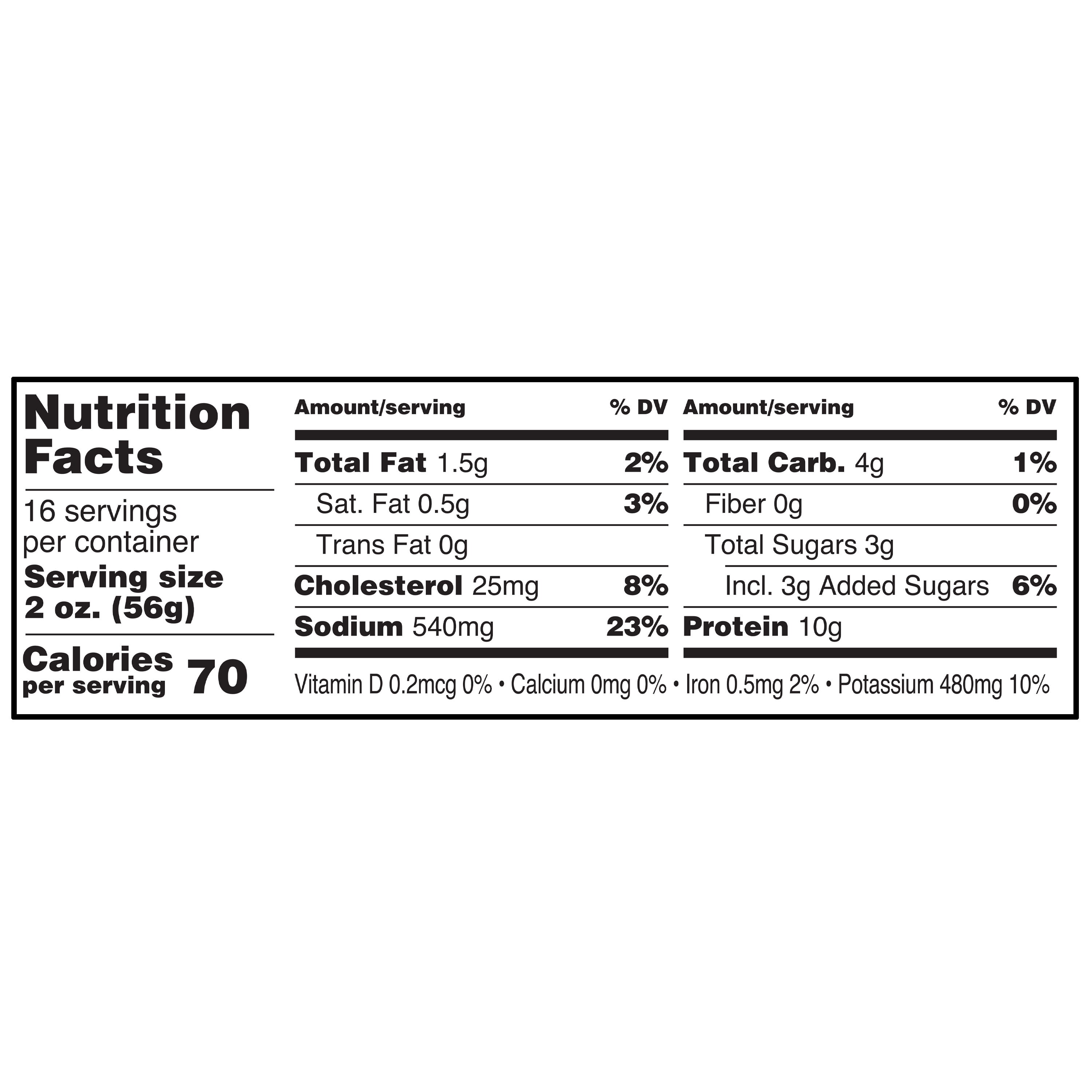 Great Value, Fully Cooked Honey Ham, Sliced 32 oz Plastic Pouch