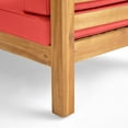 thumbnail image 2 of GDF Studio Cascada Outdoor Acacia Wood Club Chair with Cushion, Teak and Red, 2 of 11