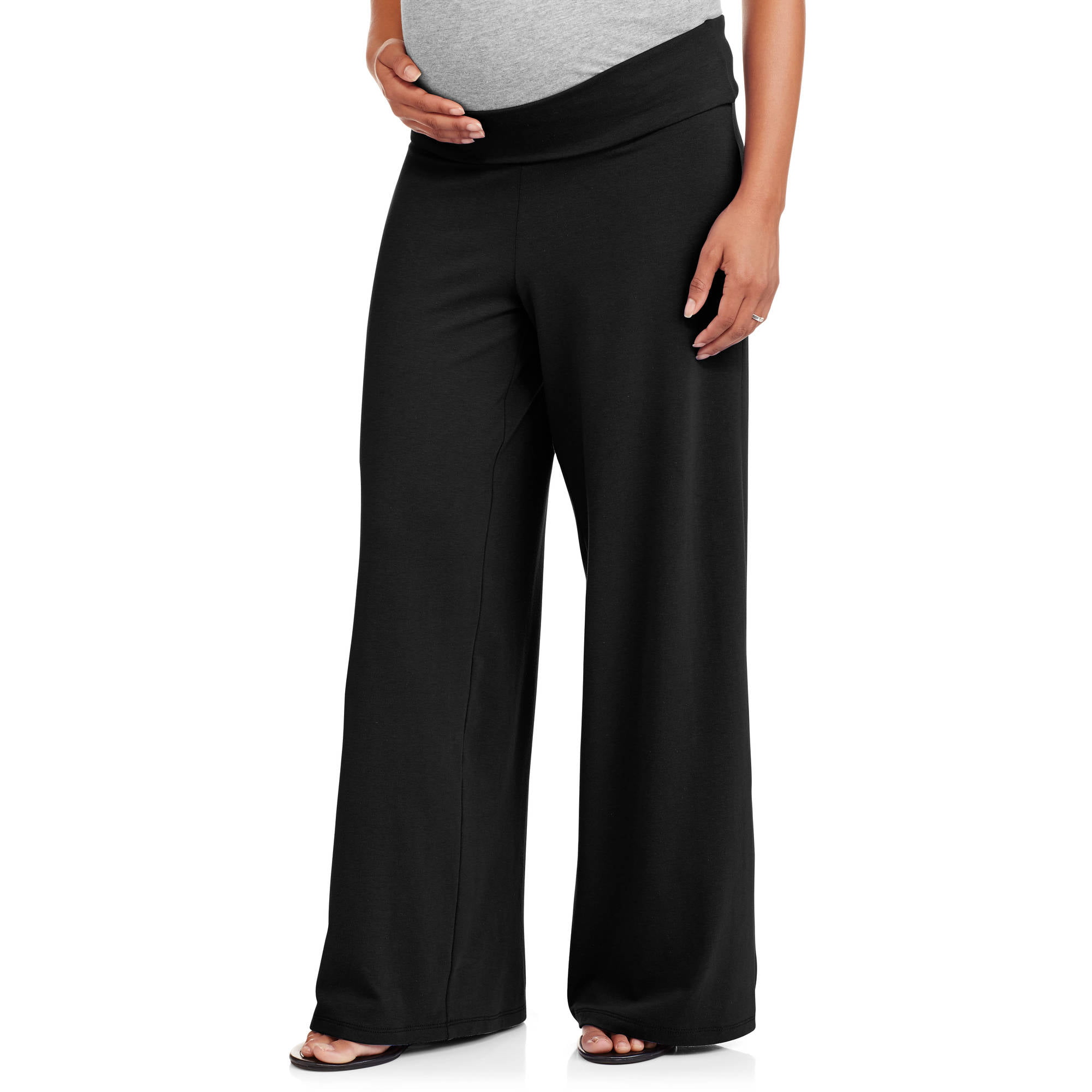 Planet Motherhood Maternity Wide Leg Yoga Pants - Walmart.com