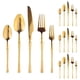 thumbnail image 1 of Jetcloudlive Juego de 20 Pzas Dorado Silverware con Patrón de Árbol de Cintura Pequeña, Vajilla de Acero Inoxidable Creativa para Hotel, Cuchillo para Carne y Tenedor, Cuchara, Tenedor de Postre, Apt, 1 of 12