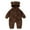 Brown, variant on XUNKUSGA Newborn Bodysuit 0-12M Cute 3D Bear Ears Baby Winter Clothes Fleece Hooded Baby Snowsuit Warm Soft Baby Girl Clothes Zipper Infant Romper Girl with Heart Pocket