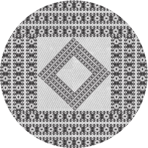 Ahgly Company Machine Washable Indoor Round Transitional Gainsboro Gray Area Rugs, 5' Round