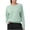 #072-Green, variant on Craaazy Casual Womens Waffle Knit Sweatshirt Crew Neck Raglan Sleeve Loose Fit Top for Sports and Daily Wear Gifts