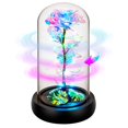 thumbnail image 1 of Flor giratoria de regalo para niños con forma de rosa arcoíris en cúpula de cristal, 1 of 8