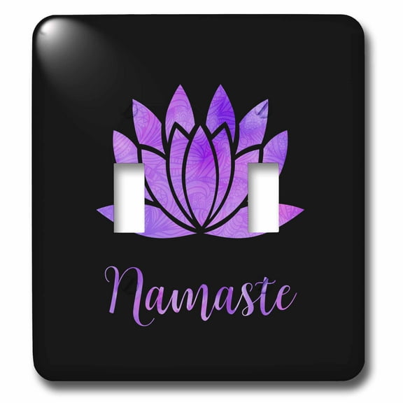 3dRose, Namaste Typography With Lotos Flower, double toggle switch