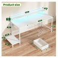 thumbnail image 3 of Computer Desk with Ergonomic Monitor Stand & CPU Stand,47.2" Gaming Desk with 1 Drawer & Power Outlet & JZWAL for Home Work, Bedroom Study and Gaming, Small Spaces,White, 3 of 9