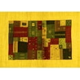 thumbnail image 1 of Ahgly Company Machine Washable Indoor Rectangle Abstract Yellow Contemporary Area Rugs, 7' x 10', 1 of 4