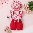 thumbnail image 2 of kpoplk Toddler Baby Girl Outfits Floral Summer Clothes Waffle Sleeveless Tops Ruffle Shorts Cute Infant Spring Clothes Set Size 6-9 Months,Red, 2 of 8