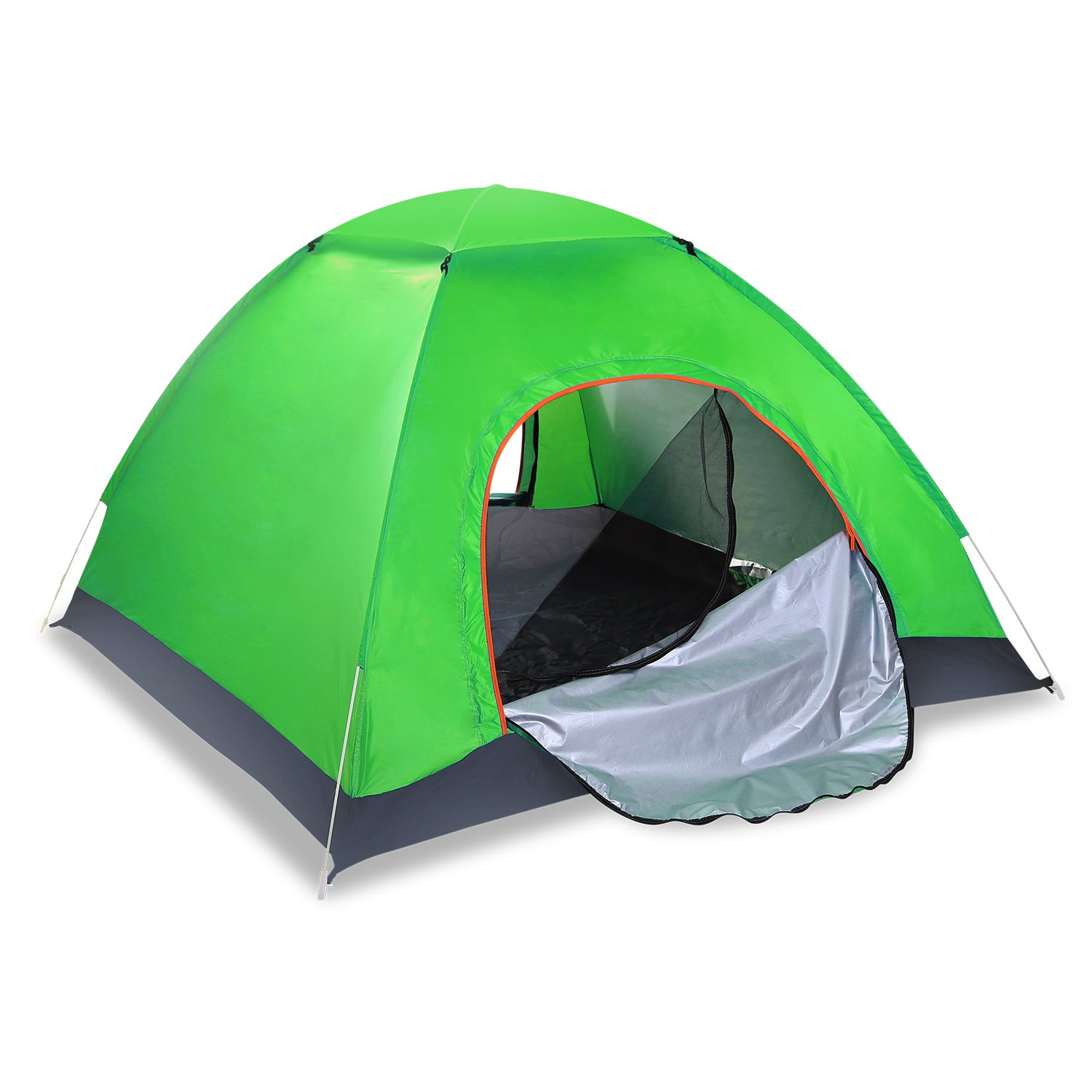 Moclever 3-4 Persons Pop up Tent 3.04lbs Camping Tent Outdoor Folding Waterproof Tent 6.56x6.56x4.26ft with 2 Mosquito Net Doors Carrying Bag for Hiking Climbing Fishing, Green
